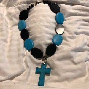 Chunky Black/Turquoise necklace